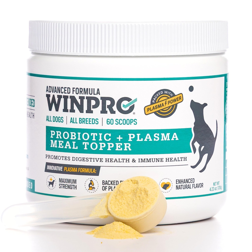 WINPRO Dog Probiotický prášok Jedlo Topper, Spray Sušené plazma s prebiotikami a probiotiká pre trávenie podporu a Gut zdravie pre psov, Všetky plemená, veky, a veľkosti, 60 Scoops, Made in USA
