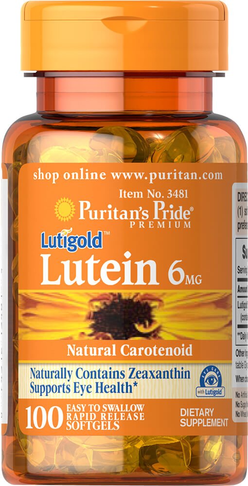 Puritáni Pride Lutein 6 Mg S Zeaxantin Softgels, 100 Počet