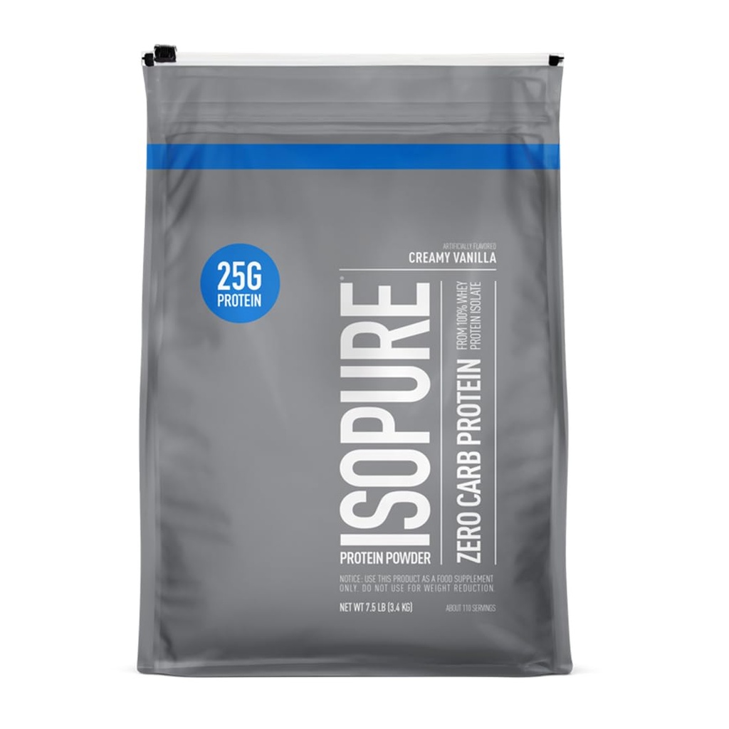 Isopure Zero Carb 100% Pure Wheey Isolate Protein Powder, Lactose, Gluten Free, With Vitamíny, Krémová Vanilla, 25g Protein Per Serving, 7,5 Lbs, 110 Servings (Backaging May Vary)