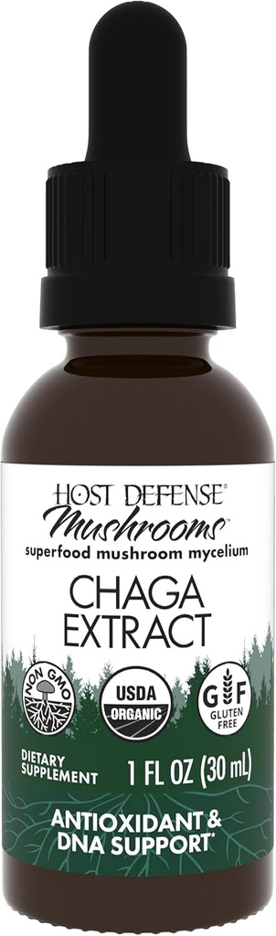 Host Defense Chaga Extract - Immune System Suplement - Chaga Mushroom for Antioxidant Activity Support - Liquid Dietary Mushroom Supplement - 1 fl oz (30 Servings)