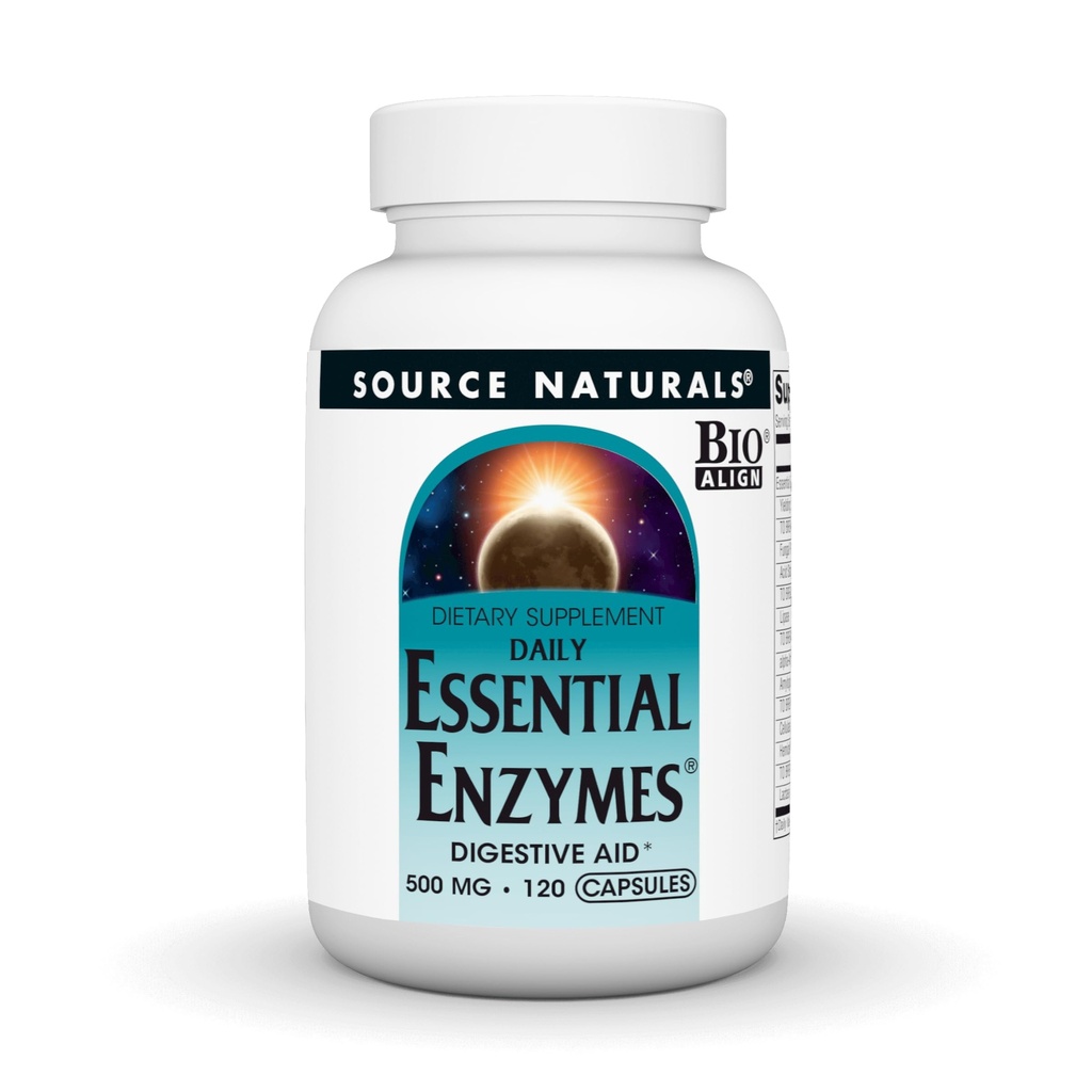 Zdroj Naturals Essential Enzymes 500mg Bio-Aligned Multiple Supplement Herbal Defense for Digestion, Gas & Cescase Relief - Strong Immune System Support* - 120 Kapsule