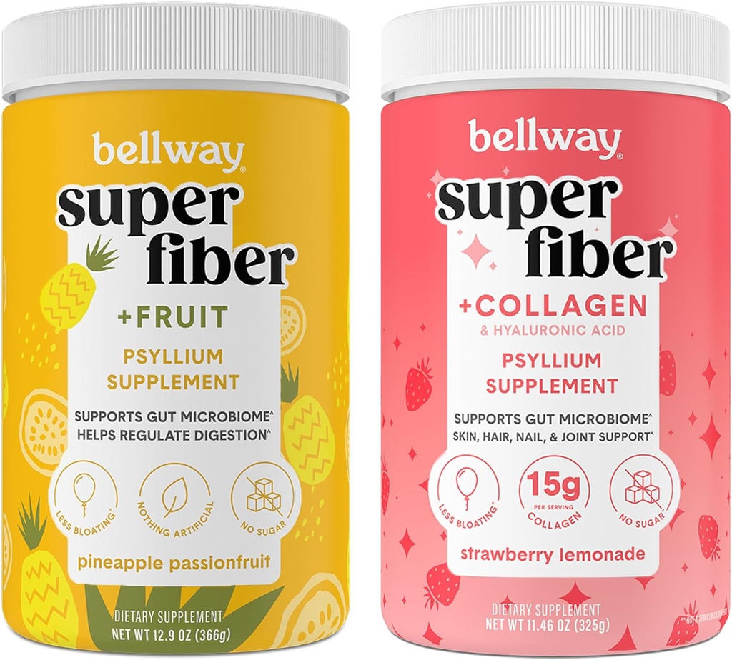 Bellway Super Fiber Powder + Ovocie, Ananás Passion Fruit Super Fiber Powder + Kolagén, Strawberry Lemonade