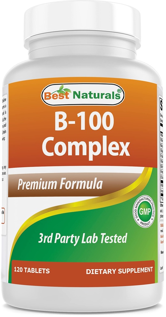 Najlepšie prírodné B-100 Complex pre dospelých, 120 Tablety