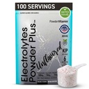 Powervitamin Nearomatizovaný Electrolytes Powder No Sugar for Daily Energy - Keto Electrolytes - Hydratačný prášok s 1000 mg draslíka, 120 mg vápnika, horčíka, No Stevia, 100 Servisov