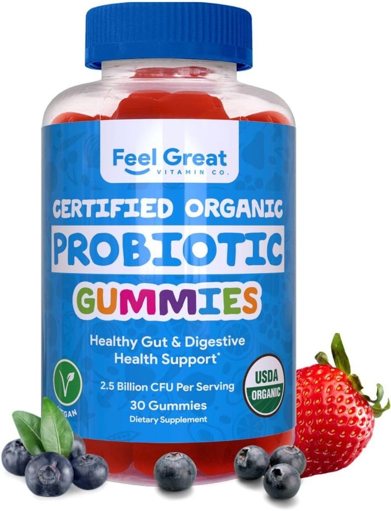 Pociťujte veľké USDA probiotické Gummy pre dospelých a deti - 2,5 miliardy CFU (30 dní)