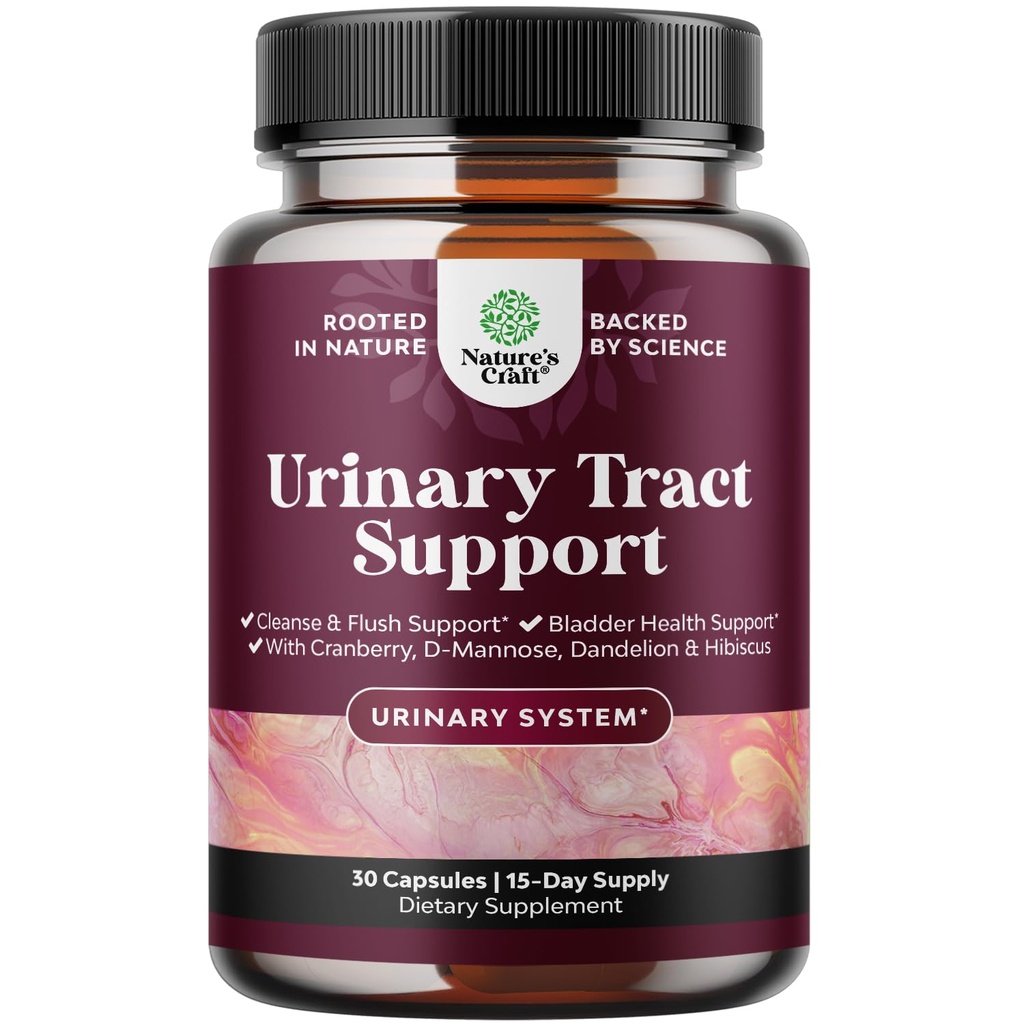 D Mannose Kapsule od Urinary Tract Health - High Potency D-Mannose with Cranberry Juice Powder & Dandelion od Urinary Tract Health for Women Fast Acting Super Concentrated Cranberry - 30 Kapsule