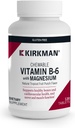 Kirkman - vitamín B6 s horčíkom - 120 tabliet - Silný vitamín B6 a doplnok horčíka - žuvacia vlna - hypoalergénna