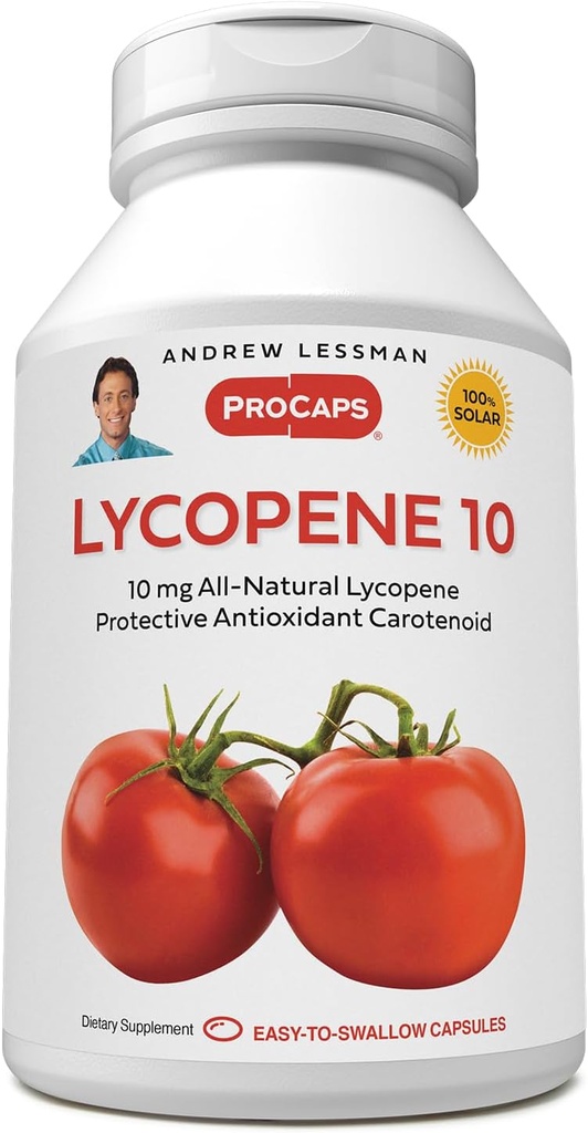 ANDREW LESSMAN Lykopén 10 mg - 360 Softgels -Protective Anti-oxidant Carotenoid. Pomáha chrániť tkanivá zdarma-Radical poškodenie, podporuje prsia, prostaty, Kardiovaskulárny systém. Žiadne prídavné látky