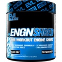 EVL Ultimate pred tréningom Powder - Termogénny Fat Burn Podpora Predworkout Powder Drink pre trvalú energiu Focus a výdrž - ENGN Shred Intense Creatin Free Preworkout Drink Mix - Blue Raz