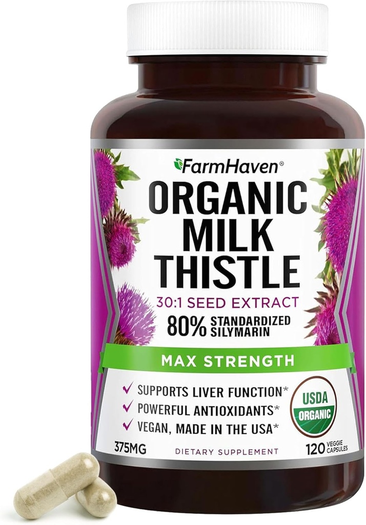 FarmHaven Silymarin Milk Thistle Capsules 