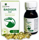 QG skupina Badgerov tuk prírodný zdroj polynenasýtených mastných kyselín - 60 kapsúl, 300 mg Každá