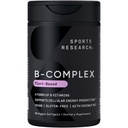 Športový výskum® Vitamín B-komplex - Full Spectrum of B Vitamíny s Metylated B12 & Folát - bezlepok · Plant-Based · Non-GMO · Vegan-Priateľne Formula - 60 Veggie Softgels
