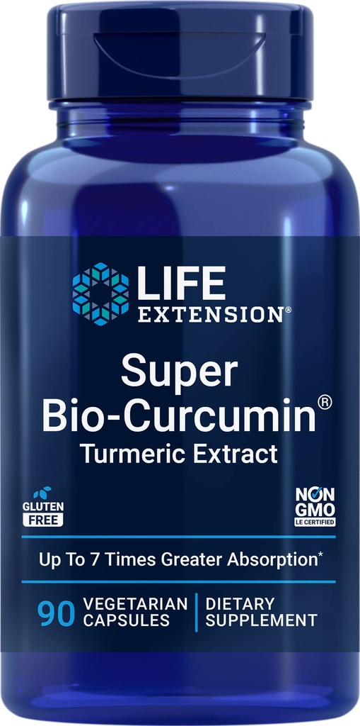 Life Extension Super Bio-Curcumin Turmeric Extract 400mg, 90 Veg Caps - Vegetariánske kapsule - Non-GMO - Highly Absorbable