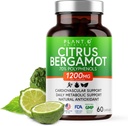 Citrus Bergamot Supplement 1200mg Vysoko koncentrované 70% Polyfenoly - Pure Bergamot Extract for Heart Health, Imunity, Antioxidant - 60 Veggie Kapsule, Made in USA