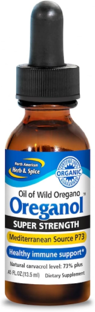 SEVER AMERICAN HERB & SPICE Super Strength Oreganol - 0.45 fl. oz. - Nespracované, voľne žijúce, organické Oregano olej - Stredomorie Zdroj P73 - Non-GMO - 194 Servivné služby