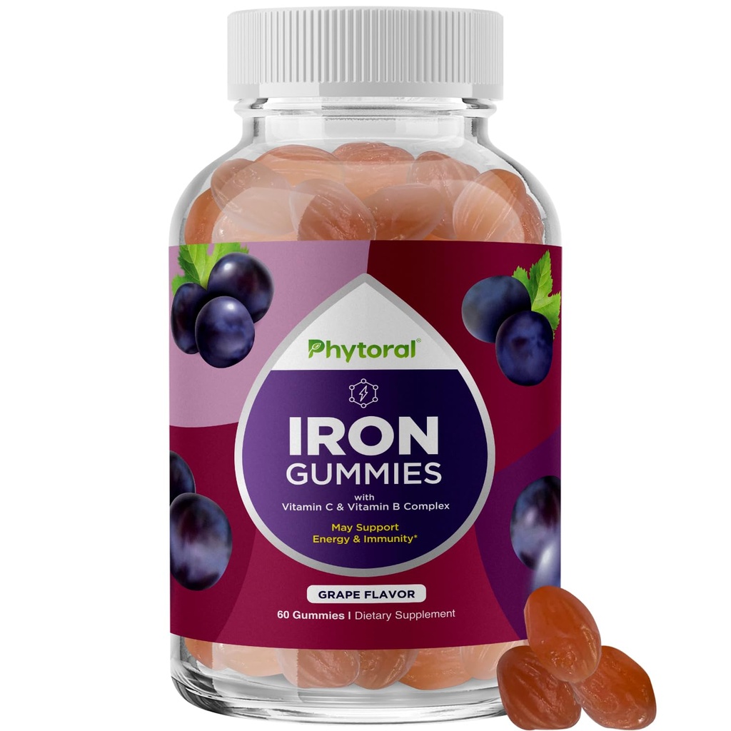 Prírodné multivitamínové železité Gumies pre dospelých - dospelý Gumové vitamíny so železom a energiou Boost B komplex vitamíny - Gumový doplnok a duševné jasnosť sústrediť multivitamín
