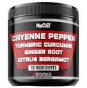 Cayenne Pepper Doplnky s Turmerica Curcumin Root, Ginger Root, Citrus Bergamot & More - Tráviace zdravie, imunitný systém, zdravie srdca a spoločné zdravie - 90 Kapsule