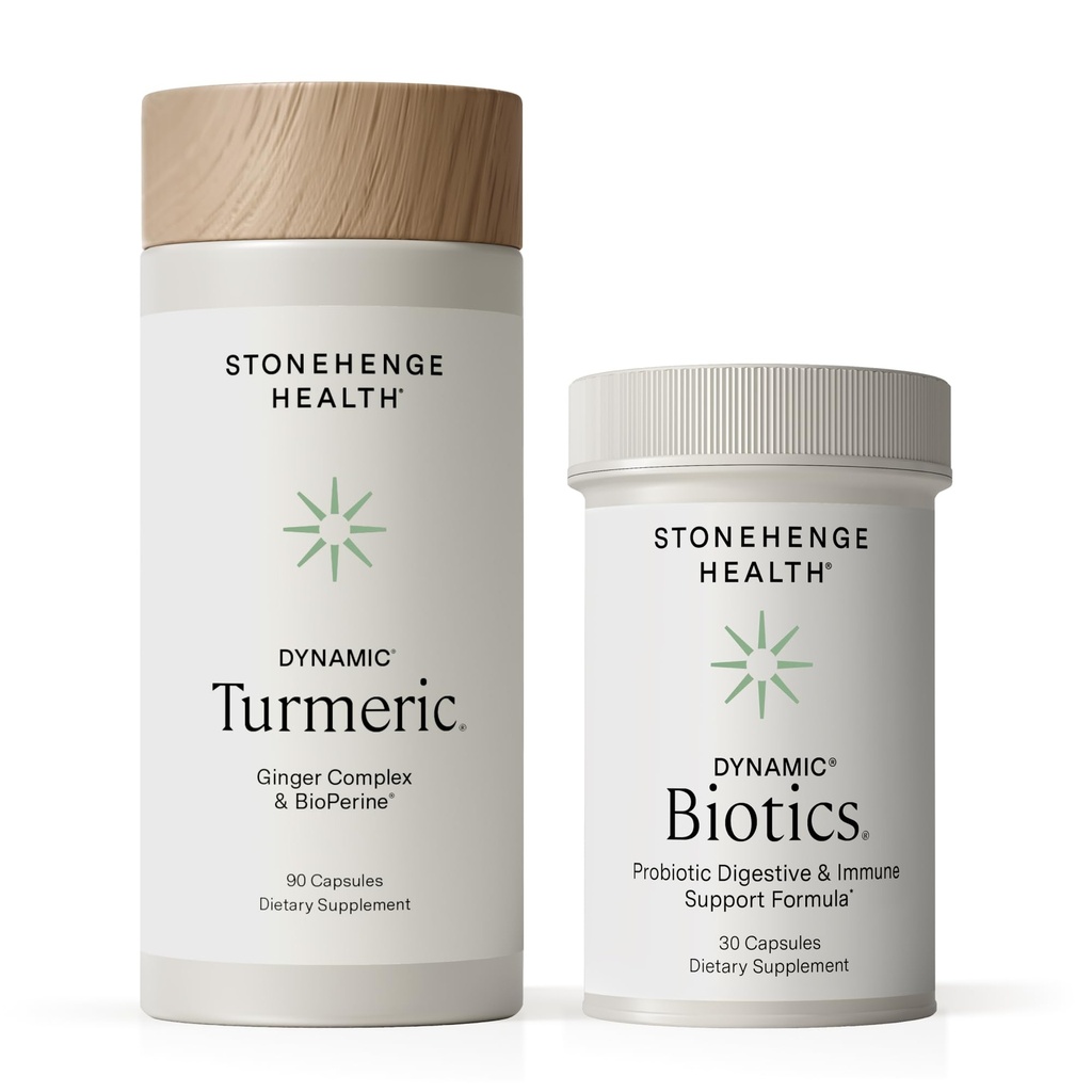 Stonehenge Health Dynamic Turmeric, Dynamic Biotics Probiotics: Joints and Digestion Support Bundle