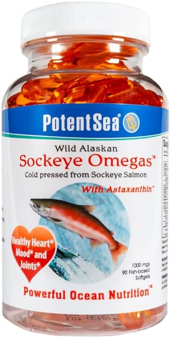 Wild Aljašský sokej Omegas Salmon Fish Oil Supplement, Omega-3 EPA a DHA, Easy Digestion, Cold Pressed, 90 Softgel