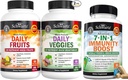 BioSchwartz Daily Fruits and Veggies Supplement for Women and Men (2 Month Supply) Plus 7 in 1 Immune Suplement with Antioxidants (2 Month Supply)