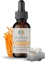 LeVITA8 Premium Hubové kvapky pre dospelých - 100% Natural Berry Flavor - Synergic Blend of Lions Mane Liquid, Cordyceps Extract & B12 - Fast Absorbing Drop (1oz, 30 dní)