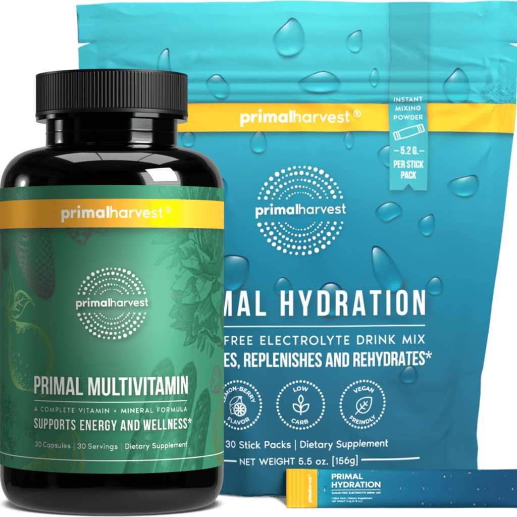 Primal Harvest Multivitamínový a hydratačný prášok Doplnky pre mužov, práskačka
