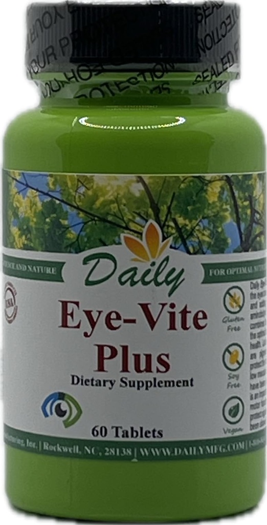 Daily Manufacturing Eye-Vite PlusTM (vitamín A, C, E, zinok, kyselina gamaaminomaslová (GABA), luteín, zeaxantín a čučoriedky)