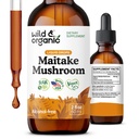 Wild & Organic Maitake Mušroom Drops - Liquid Mushroom Supplement for Immune Support - Maitake Extract Tincture - Vegan, Cukor a alkohol - 2 fl oz