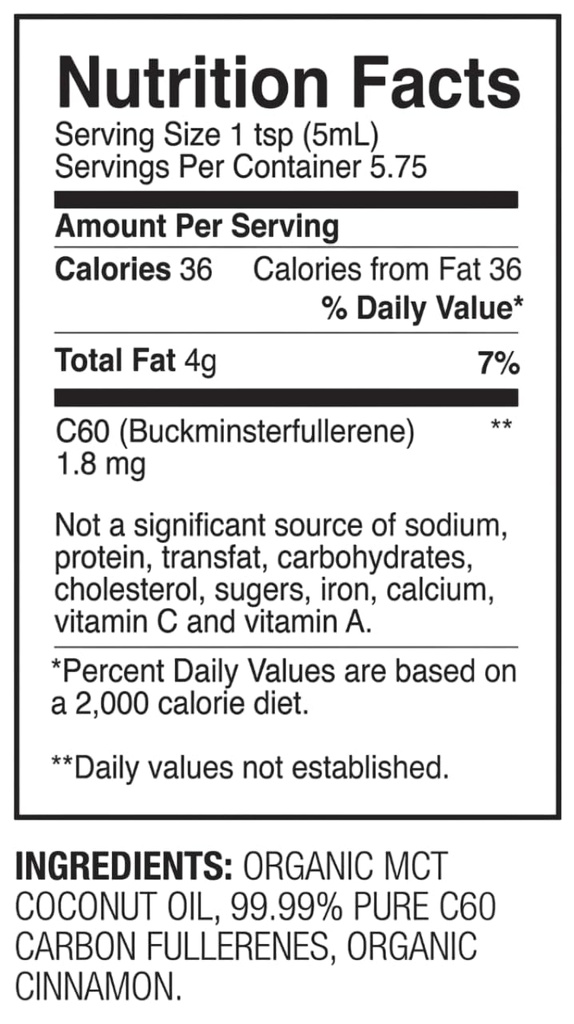C60 Purple Power Cinnamon Flavored C60 MCT Coconut Oil - Travel Size - Organic Cold-Pressed Coconut Oil - 99.99% Pure C60 Carbon Fullerenes - Boost Energy & Mental Focus (1oz)