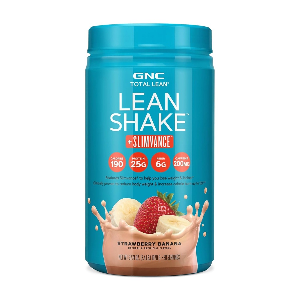 GNC Total Lean Lean Shake + Slimvance Stim - Strawberry Banana (20 Servings)