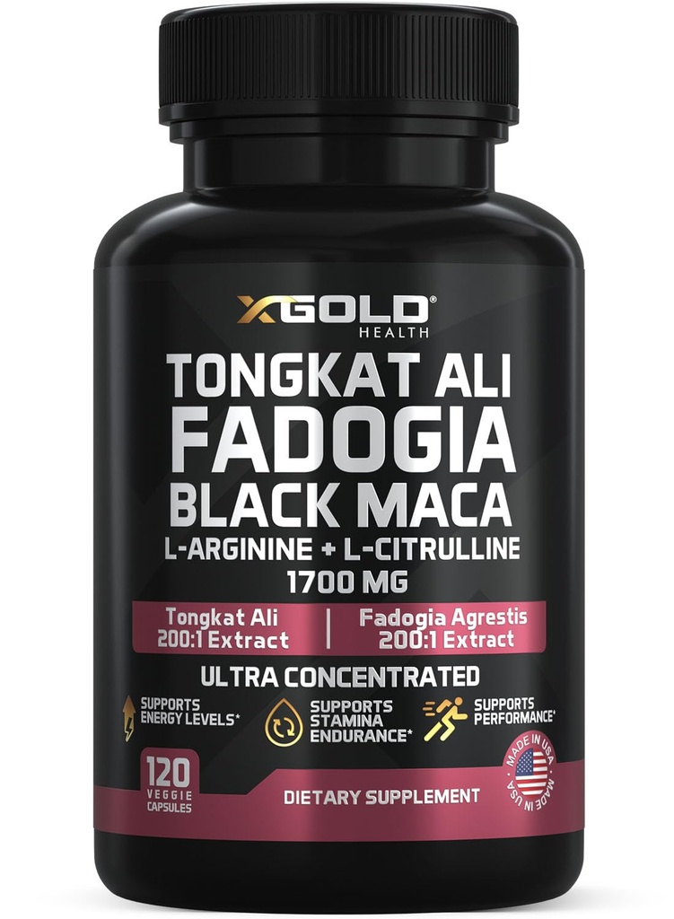 X Gold Health Tongkat Ali + Fadogia Agrestis + Black Maca 
