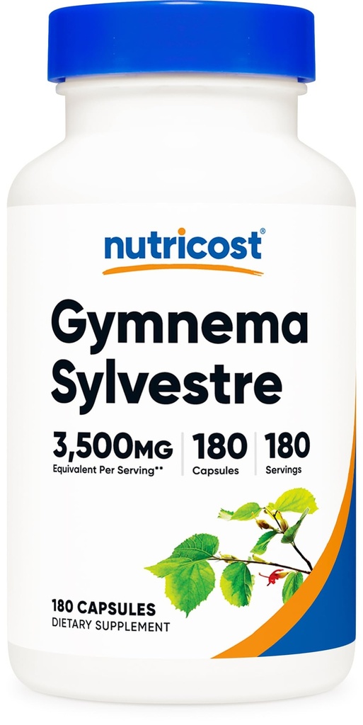Nutricost Gymnema Sylvestre 3 500mg (20:1 extrakt) z 175mg, 180 Kapsule - Non-GMO, Gluten Free, a Vegetariánska priateľsky