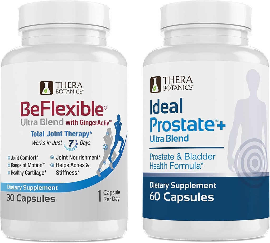 Therabotanics BeFlexible Ultra Spoločná podpora doplnok a ideálne prostaty Ultra výkonná prostata doplnok pre mužov* Bundle