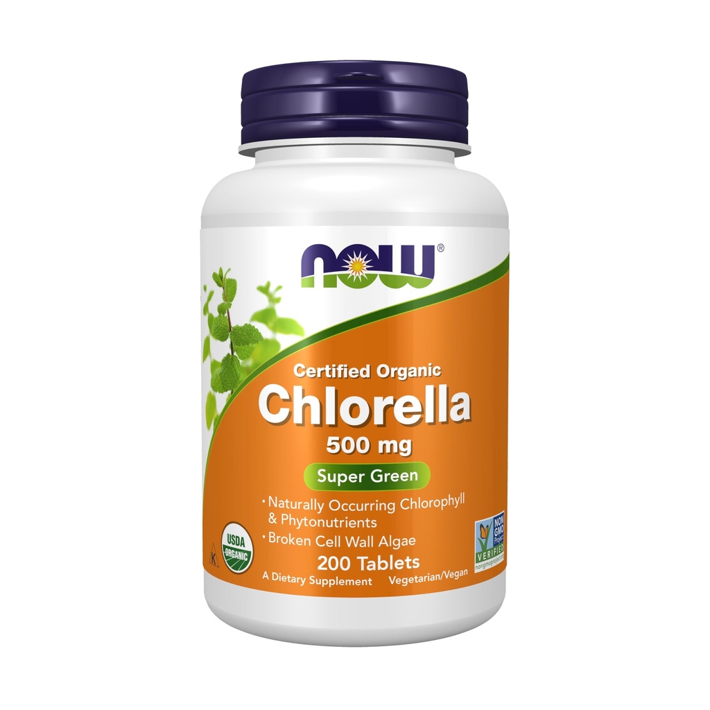 Teraz Foods Doplnky, Organic Chlorella 500 mg s prirodzene sa vyskytujúcim Chlorofylom, Beta-karoténom, zmesou karotenoidov, vitamínom C, železom a proteínom, 200 tabliet