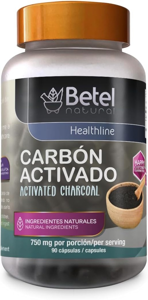 Betel Natural Carbon Activado Capsulas - Aktivované Charcoal 90 Kapsule