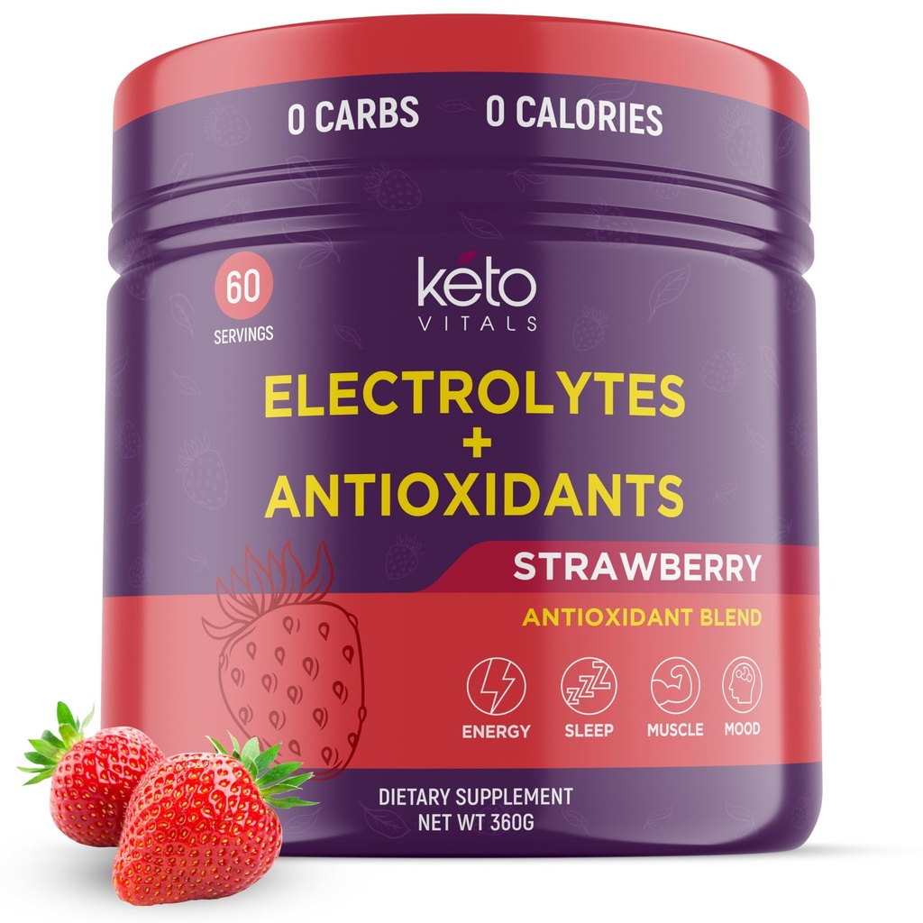 Keto Vitals Antioxidant Electrolytes Powder - Blend Electrolytes s draslíkom, horčík, sodík, Vápnik 