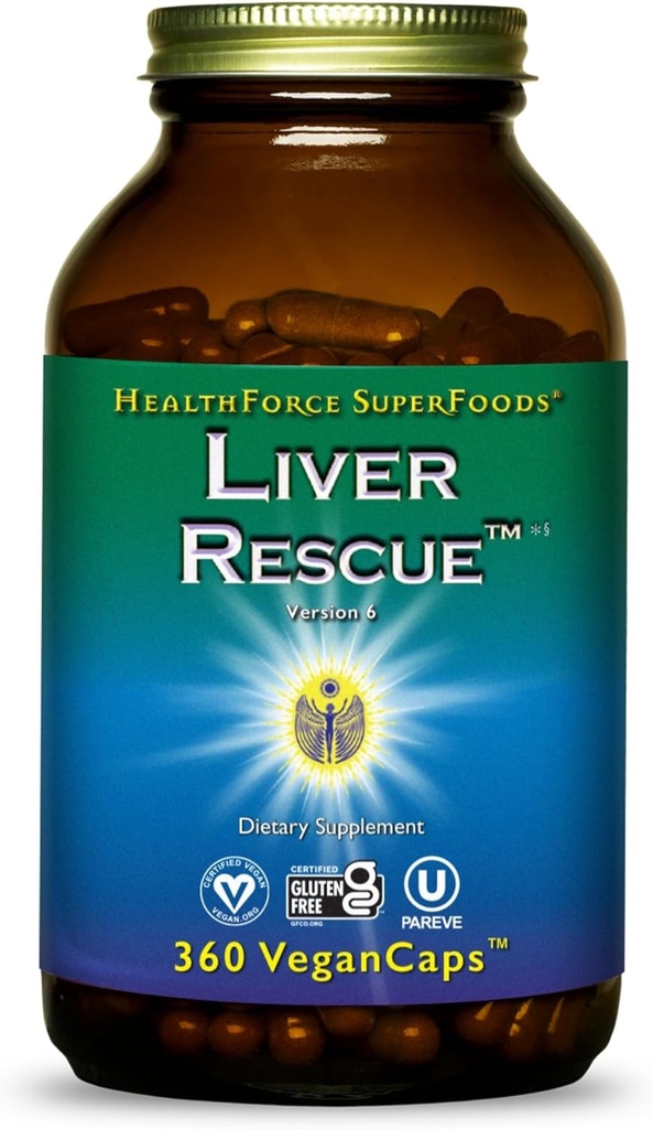 ZdravieForce SuperFoods Pečeň Rescue - Prírodné čistenie pečene - s mliekom Thitle & Púpava Root - Gluten-Free & Vegan - 360 Kapsule