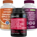 Ceylonská škorica (1ks), Fadogia Tongkat Ali (1pk) a oxid dusnatý (1ks) Doplnková látka Bundle - Silné vitamíny pre srdce, energiu, mužské dobre Being a imunitná podpora - non-GMO, Vegan, Gluten-free