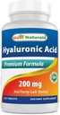 Najlepšie Naturals Hyaluronic Acid 200 mg 120 tabliet (non-GMO, Gluten Free) - Podporuje mladú zdravú pokožku a zdravé spoločné funkcie (120 Počet (Stock of 1))