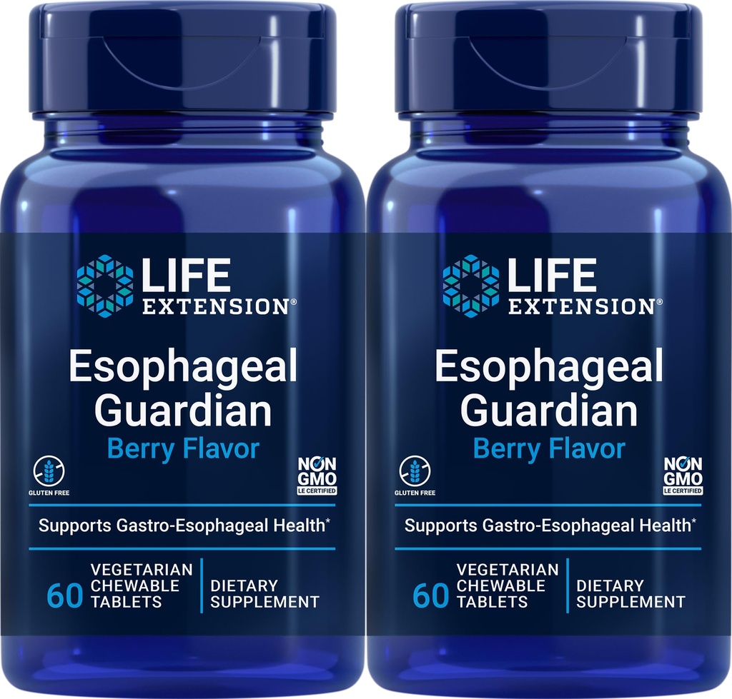 Extension Life Esophageal Guardian, 60 Vegetariánskych žuvacích tabliet (Pack of 2)