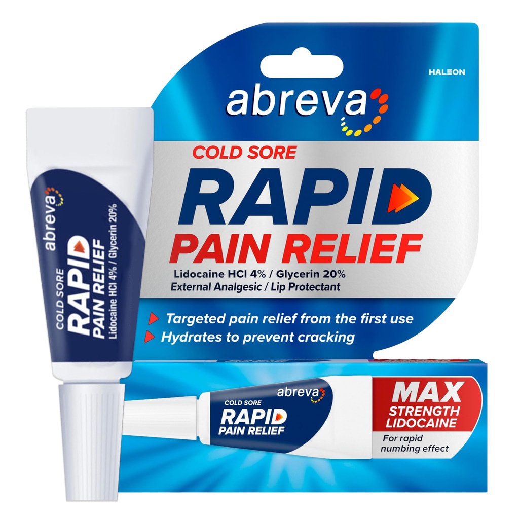 Abreva Cold Sore Liečba Rýchla úľava od bolesti krém - 1 Tuba, 3 Grams