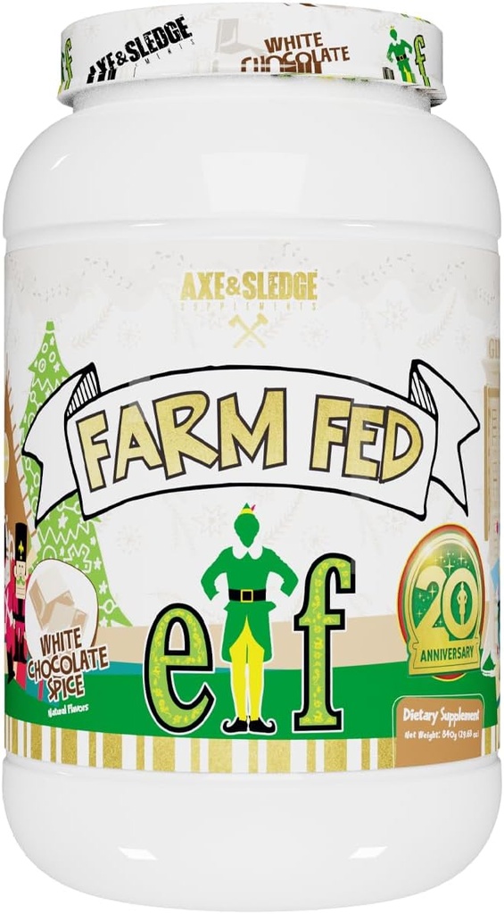 Axe & Sledge Farm Fed 100% Srvátkový proteín Izolát s tráviacimi enzýmami (ELF Biela čokoláda koreniny - 22G)