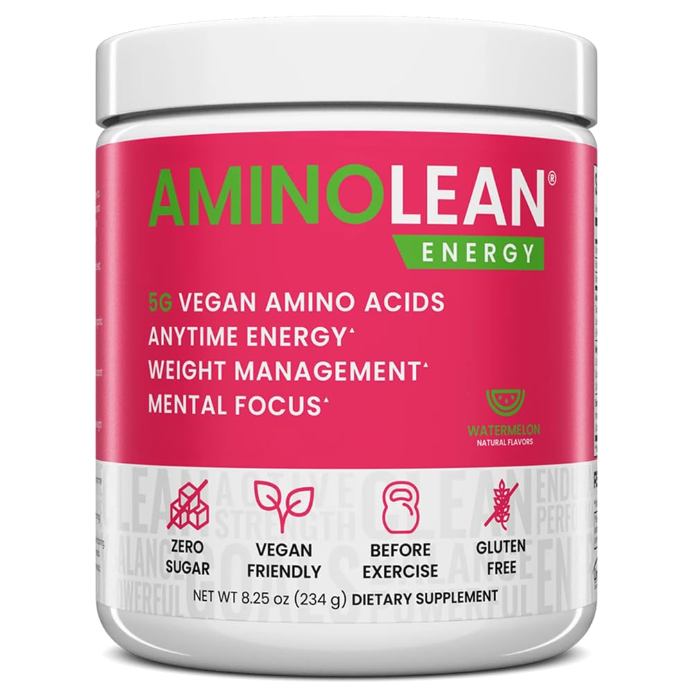 RSP Nutrition AminoLean Pre Cvičenie prášok, Amino Energy & Weight Management s BCAA Amino Acides & Natural Caffeine, Preworkout Boost pre mužov a ženy, 30 Serv