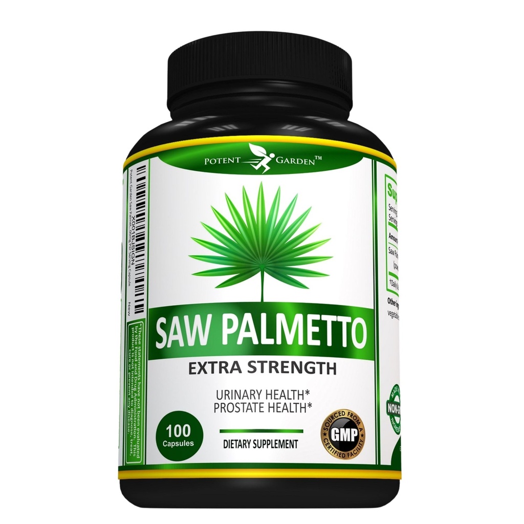 Silná záhrada Palmetto Palmetto 500 mg - Doplnky pre prostatu pre mužov - Podporuje zdravú močovú frekvenciu a tok - Non GMO, 100 Saw Palmetto Kapsule