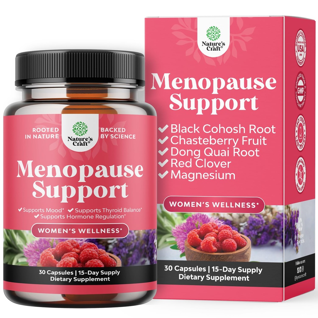 Kompletné bylinné menopauza Dodatok pre ženy - Multiprospešné Menopauza Ease Hormone Balance pre ženy pre nočné potenie Mood a ďalšie s Dong Quai Vitex Chaste Berry a Black Cohosh - skúšobné balenie