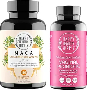 Happy Healthy Hippie Vaginal Probiotiká pre ženy a organické Maca Root Kapsule