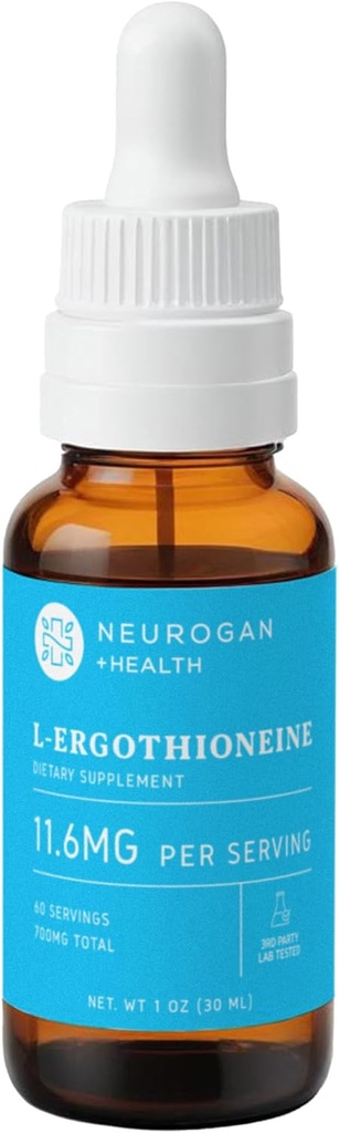 Neurogan L-Ergotioneine Liquid Supplement - 700 MG 60 Servíry (1 OZ) - Antioxidant Support, Healthy Aging & Brain Fuel* - Made in USA