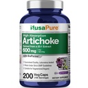 NusaPure Artičoke 20:1 Extract, 600 mg Ekvivalent s 12 000mg 200 Veggie caps (non-GMO, Gluten Free)