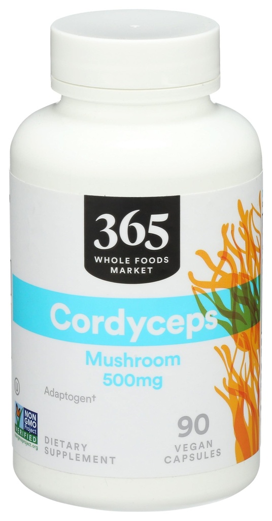 365 by Whole Foods Market, Cordyceps Mushroom Vegan Capsules, 500mg, 90 Count
