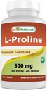 Najlepšie prírodné L-prolín Aminokyseliny Dietary Supplement 500 Mg, 120 Počet (817716014456)
